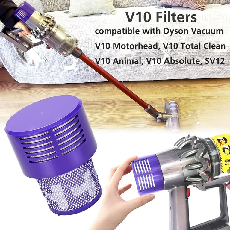 HEPA Filter Replacements for Dyson Cyclone V10 Animal V10 Absolute SV12 V10 Total Clean Cordless Stick Vacuum Part no. 969082 01 2 Pack