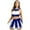 A-Blue36, variant on Womens Skirt Sets Cheerleader Matching Sets Party Costume Sleeveless Halter Striped Crop Tops And Pleated Mini Skirt
