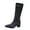 Black, variant on Knee High Boots for Women Denim Western Cowboy Boots Heel Slouchy Tall Boots