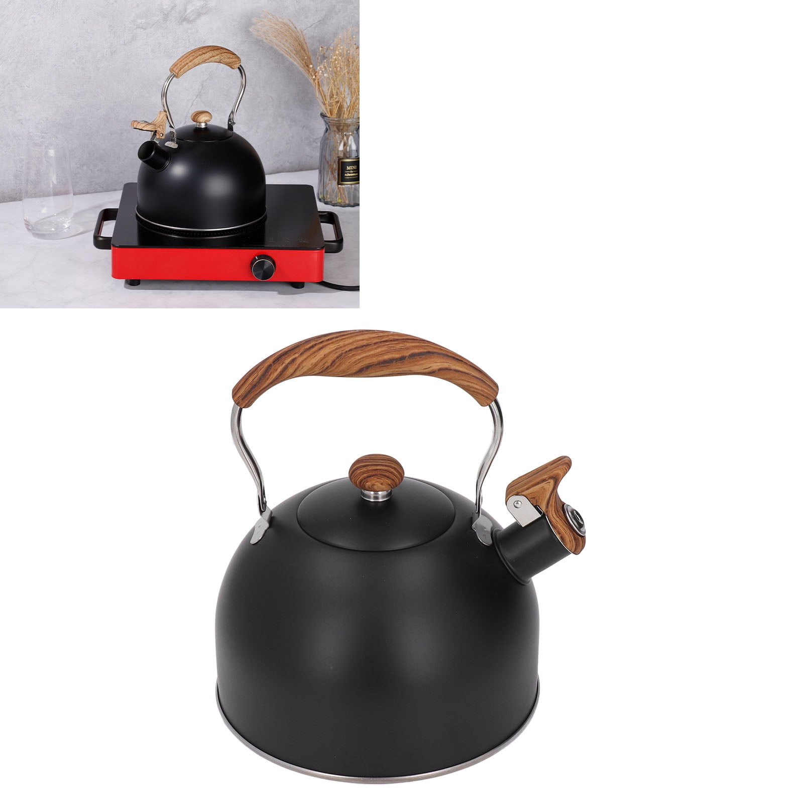 Petite Bouilloire Sifflante Traditionnelle En Acier Inoxydable 2 L Pour Induction Au Gaz