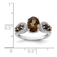 thumbnail image 2 of FB Jewels Sterling Silver Rhodium Diam. & Oval Smoky Quartz Ring, 2 of 2
