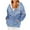 04# Blue, variant on skpabo Zip Up Hoodies for Women Fashion Floral Print Sweatshirts Long Sleeve Hooded Pullover Top Soft Stretchable Comfortable Plus Size Outerwear with Pockets S-3XL
