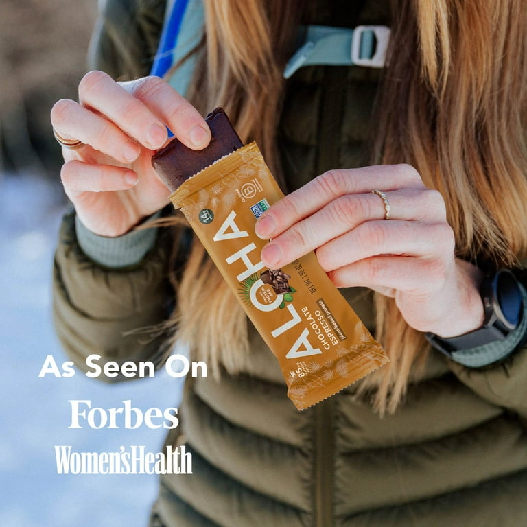 Aloha Vegan Chocolate Espresso Protein Bars, 14g Plant-Based