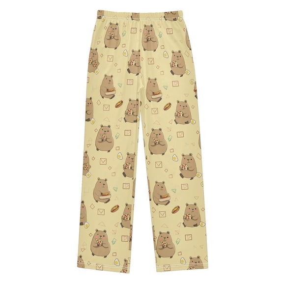 Cute Cartoon Capybara Pajama Pants Soft and Lightweight Elastic Waistband Pajama Pants