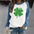 thumbnail image 2 of St. Patrick's Day Shirts for Women Crew Neck Casual Long Sleeve Patchwork Funny Printed Pullover Tops Sweatshirts(Blue,M), 2 of 5
