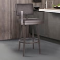 thumbnail image 2 of Armen Living Balboa 26" Faux Leather Swivel Counter Stool in Brown, 2 of 7