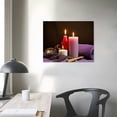 thumbnail image 3 of GOSMITH Bathroom Canvas Wall Art Purple Candles and Lavender Flowers Painting Wall Decor Still Life Picture for Living Room Spa Bedroom Decoration Romantic Modern Home Decor Artwork Ready to Hang, 3 of 4
