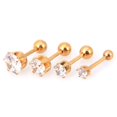 thumbnail image 2 of 1 Pair Titanium Steel Prong Cartilage Piercing Ear Studs Earrings Ear Jewelry, 2 of 5