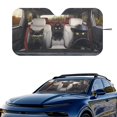 thumbnail image 2 of HUIACONG Cool Black Cat Driving Print Car Windshield Sun Shade Heat and UV Protection for Auto Sedan Trucks, Protect Interior Foldable Cars Interior Accessories Custom-fit, 2 of 7
