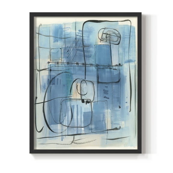 Amalfi Holiday Framed Print in Black Solid Wood Framed Print No Nail Hanging