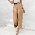 thumbnail image 5 of Pantalones casuales de pierna ancha para mujer, pantalones de chándal fruncidos con bolsillo y cinturón de cintura alta, S-XXXL Adepaton  BST3001552-6, 5 of 5