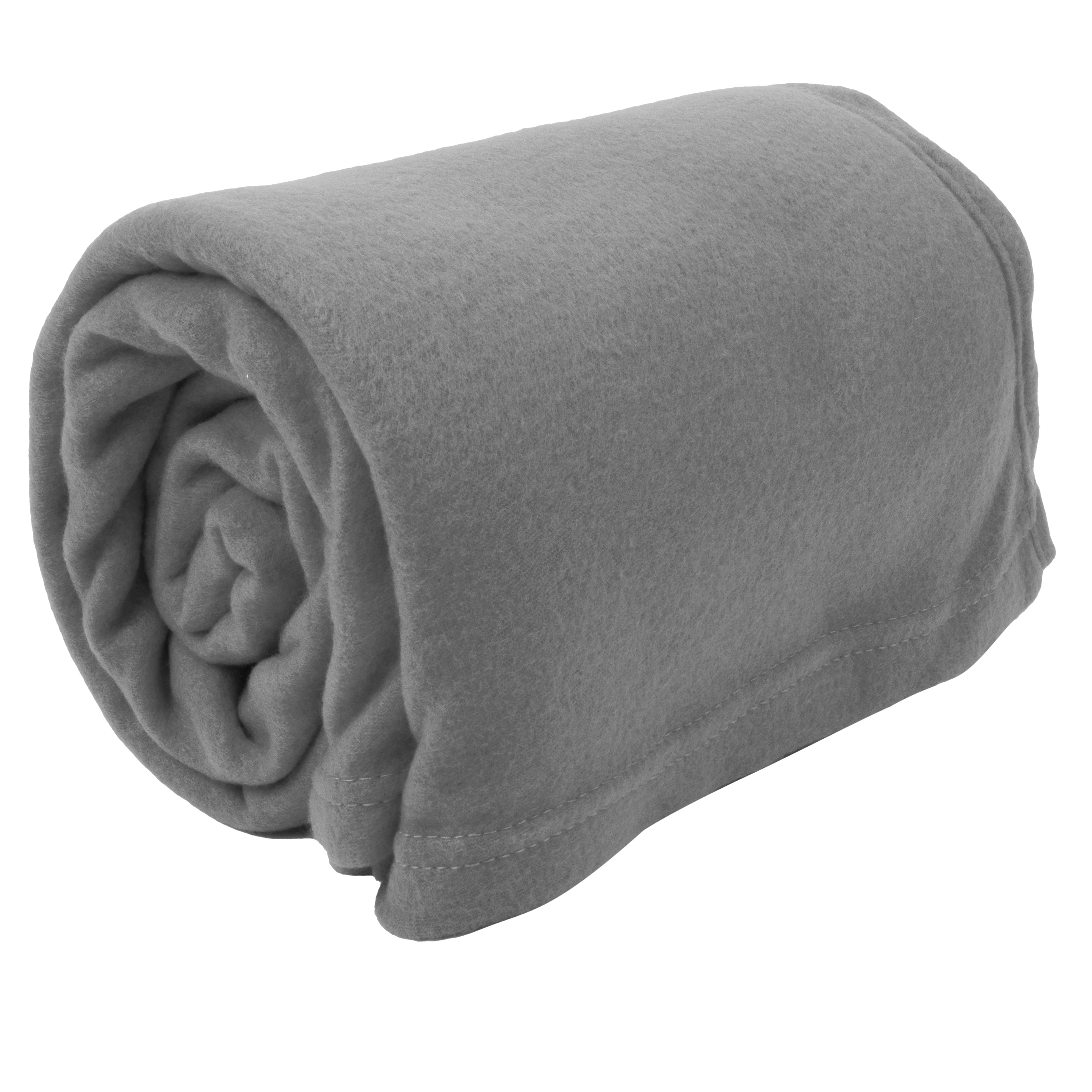 24 Pack of Bulk Wholesale 80"L x 60"W Solid Color Fleece Throw Blankets for Fall, Winter, Spring, Summer, Men, Women, Children, Homeless, Charity Donation Drives in Gray