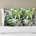 thumbnail image 4 of Summer Green Leaf Throw Pillow Cover 16x16 Inch Pack of 2 Tropical Palm Leaves Cushion Pillow Case Square Cotton Botanical Plant Leaf Pillowcase for Party Bed Sofa Home Car Bedroom Outdoor, 4 of 6