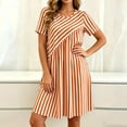 thumbnail image 3 of Summer Dress for Women Fashion Striped Short Sleeve Casual Round-Neck Mini Dress, 3 of 8