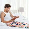 thumbnail image 4 of Uemuo Abstract Leopard Print Pattern Men's Wide Leg Palazzo Lounge Pants with Pockets Light Weight Loose Comfy Casual Pajama Pants-Small, 4 of 9