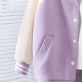 thumbnail image 5 of Gvdentm Baby Boy Girl Baseball Varsity Jacket 18M-12T Letter C Causal Button Down Letterman Bomber Jacket Lightweight Sweatshirts Coat(Light Purple,7-8 Years), 5 of 8