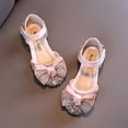 thumbnail image 4 of LAICAIW Mode Printemps et Été Chaussures de Danse pour Enfants Filles Robe Spectacle Chaussures de Princesse Perle Strass Nœud Crochet Boucle Sandale pour Tout-Petit Fille (Rose-C, 11.5 Petit Enfant), 4 of 7