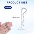 thumbnail image 3 of Uxcell 20-Pack Pasadores de Chaveta, Clips R de Acero de Resorte de 2.5 mm de Diámetro y 2" de Largo para Bloqueo de Remolque/Mecánicos, Sujetadores de Resorte Pasador de Enganche [Plateado], 3 of 7