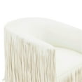 thumbnail image 4 of Maklaine Modern Contemporary Ivory Vegan Leather Swivel Chair, 4 of 6