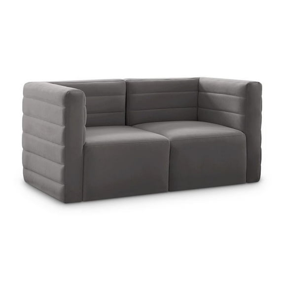 Meridian Furniture Quincy Grey Velvet Modular Sofa
