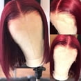 thumbnail image 4 of Peluca de Encaje Frontal bobo de Media Parte para Cabello Corto y Liso con Fibra Química, 4 of 10