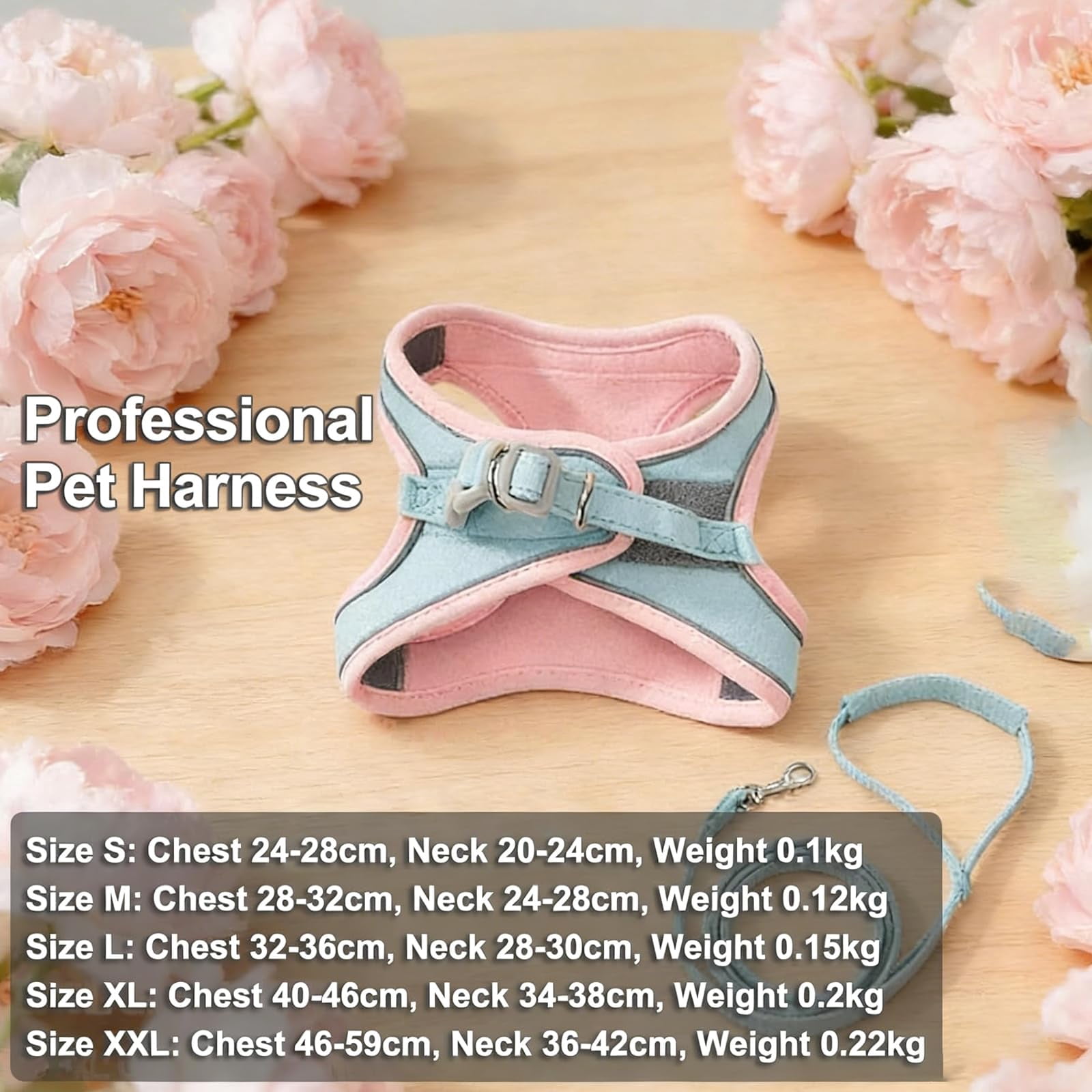 Cat Harness, Escape-Proof Cat Harness and Leash Set, Breathable Soft Adjustable Step-in Cats Leash, Easy Wear Outdoor for Small Medium Cats (Pink, L (9-15 lb))
