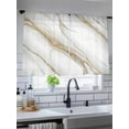 thumbnail image 5 of Sheer Curtains 54 inches Long, Abstract Art Vintage Gold White Marble Texture Light Filtering Sheer Window Curtains Rod Pocket Voile Drapes for Bedroom Living Room, 52"W x 54"L 2 Panels, 5 of 7