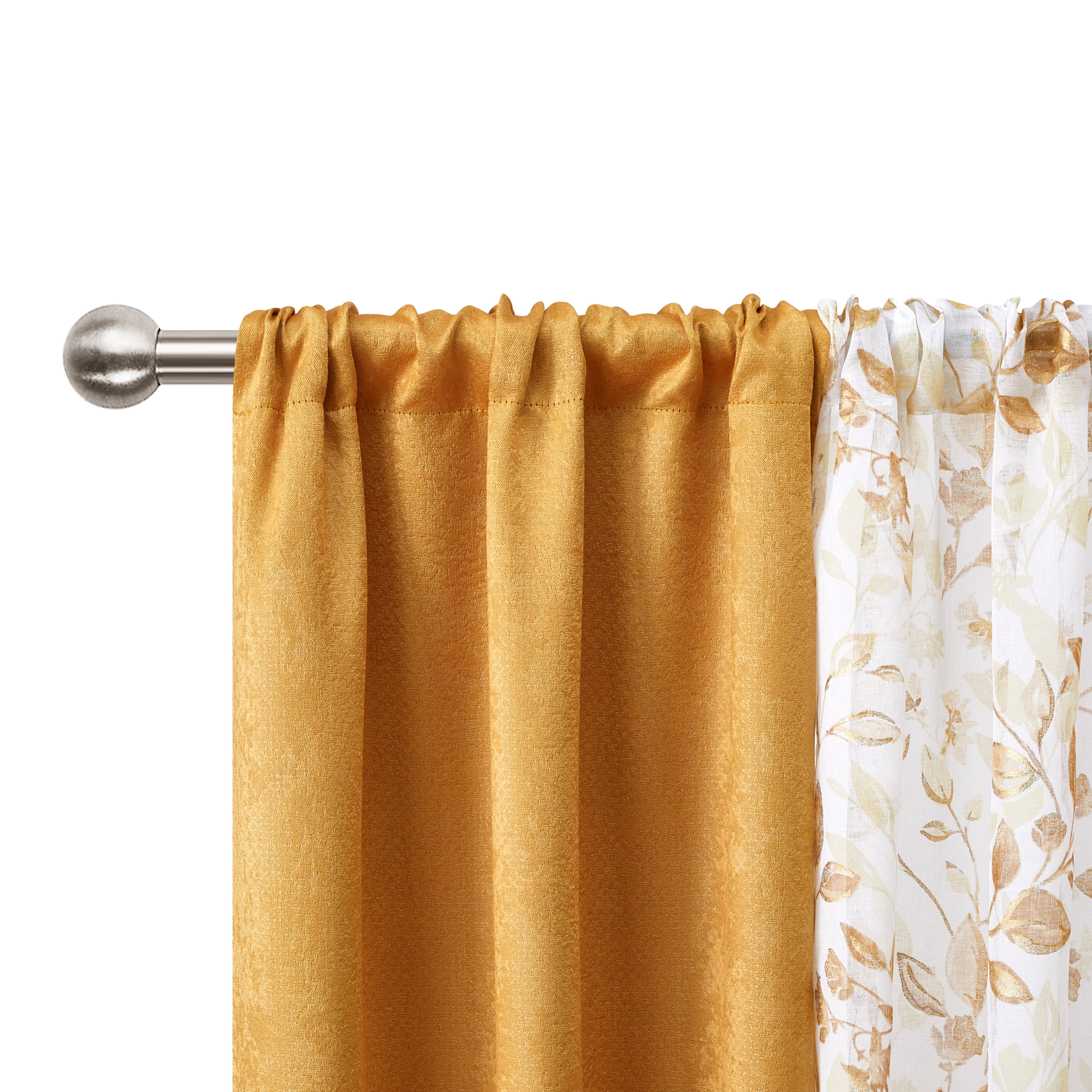 Mainstays Metallic Blackout Curtain Panel Set, Brown Bag, 27.5" W x 84" L