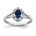 thumbnail image 3 of 925 Sterling Silver Rhodium-Plated Created Sapphire and Diamond Ring Size 10, 3 of 6