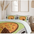 thumbnail image 6 of Ambesonne Italy Duvet Cover Set, Cartoon Pizza on Wooden Table, 2-Calking, Pale Eggshell and Multicolor, 6 of 7