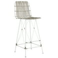 thumbnail image 3 of SAFAVIEH Minerva 29" High Wicker Barstool, White/White, Set of 2, 3 of 10