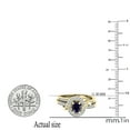 thumbnail image 3 of Dazzlingrock Collection 6X4mm Oval Blue Sapphire & Round White Diamond Bridal Halo Style Wedding Ring Set for Women (0.18 ctw, Color I-J, Clarity I1-I2) in 18K Yellow Gold, Size 9.5, 3 of 4