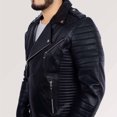 thumbnail image 3 of Mens Leather Riding Jacket Leather Motorcycle Jacket Black Motorcycle Jacket Motorcycle Jackets For Men Black Leather Motorcycle Jacket size XXL, 3 of 5