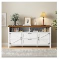 TV Stand for 55 Inch TV Farmhouse Barn Door , Modern Entertainment