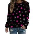 thumbnail image 2 of Jacenvly Valentine'S Day Shirts for Women Crew Neck T Shirt Loose Long Sleeve Shirt Lightweight Heart Printed Valentine'S Day Printed Blouse Casual Tunic Tops Multicolor, 2 of 5