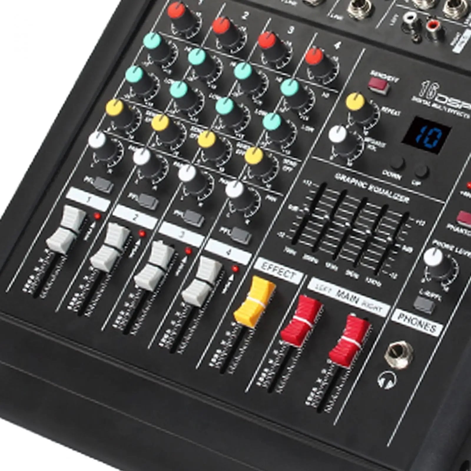16DSP DJオーディオミキサーアンプ Amazon.co.jp: 16 DSP エフェクト機能を備えた 6 チャンネル
