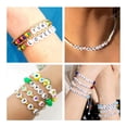 thumbnail image 3 of Cuentas acrílicas de letras mezcladas para fabricación de joyas, abalorios espaciadores de alfabeto plano redondo, blanco y negro, Diy, pulsera y collar hechos a mano, 50 piezas, 3 of 4