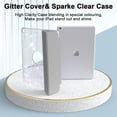 thumbnail image 3 of Dteck Smart Case for 9th 8th 7th Generation 10.2 inch,Leather Glittering Sparkly Folio Shockproof Sparkly Crystal Clear Back Cover Stand Case for iPad 10.2" 2021/2020/2019,Silver, 3 of 7