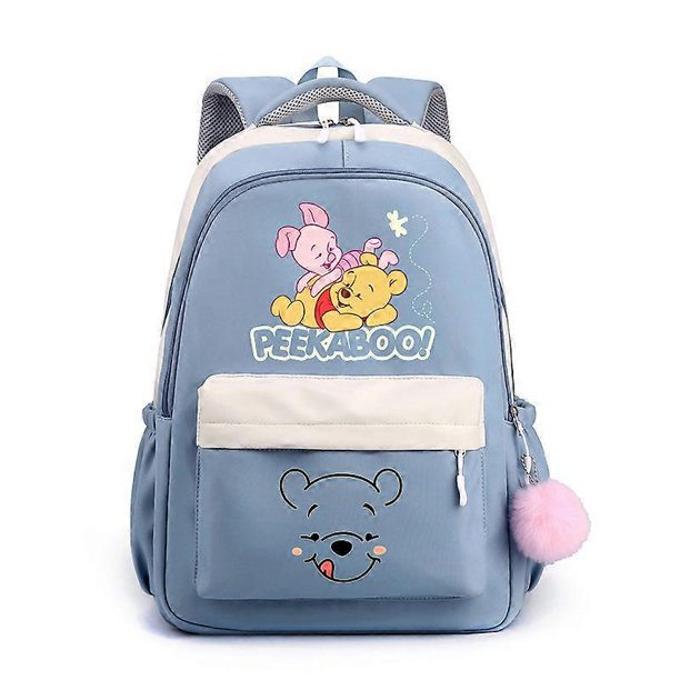 Mochila de dibujos animados de Winnie the Pooh, color caramelo, 30 x 23 x 42 cm, 48 colores, mochila escolar de anime para niños