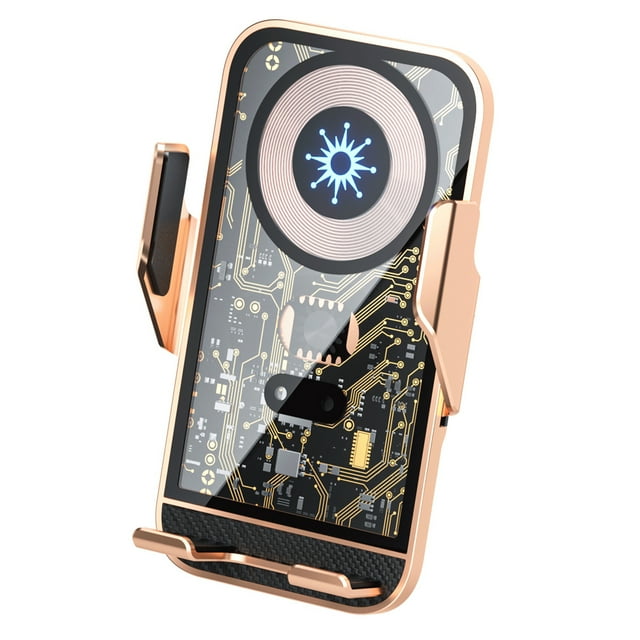 Zootealy Automatic Sensing Car Vent Phone Holder with Wireless Charging Function - Gold