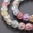 thumbnail image 3 of Glass Beads Strands Dyed & Heated Round Colorful 8mm Hole: 1.2mm about 50~51pcs/strand 15.35 inch(39cm), 3 of 3