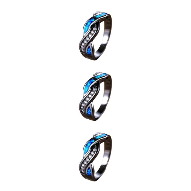 maskred Copper Vintage Rings Exquisite Craftsmanship For Classic Appeal Fashionable Black Gold Blue 3Set