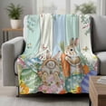 thumbnail image 2 of Easter Blanket Soft Cozy Warm Throw Blanket for Couch, Plush Fuzzy Flannel Fleece Blankets for Sofa, Spring Rabbit Eucalyptus Leaves Eggs Wooden Bed Blankets Lightweight Gifts for Women, 50"x80", 2 of 9