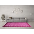 thumbnail image 3 of Ahgly Company Indoor Round Checkered Pink Modern Area Rugs, 8' Round, 3 of 4