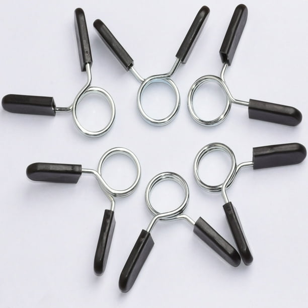 Clip de resorte para mancuernas Circlip Collares Barbell Barras de peso Abrazaderas Clips Fitness Levantamiento de pesas Hebilla de bloqueo 1 pulgada para barra estándar Fuerza de barra 20