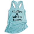 thumbnail image 1 of Coffee & Adventures Tank Top, Ladies Racerback Tank Top, Coffee Tank, Caffeine Espresso Tank, Cafe Tank, Cancun, XX-Large, 1 of 3