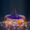 thumbnail image 6 of Xfvqtps Halloween Witch Hat Mesh Buckle Decor Halloween Spire Hats for Party Accessory Purple, 6 of 7