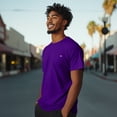 thumbnail image 4 of Dalix Lil Rainbow Cotton Tee Short Sleeve Soft Jersey Shirt Mens in Purple XL X-Large, 4 of 5