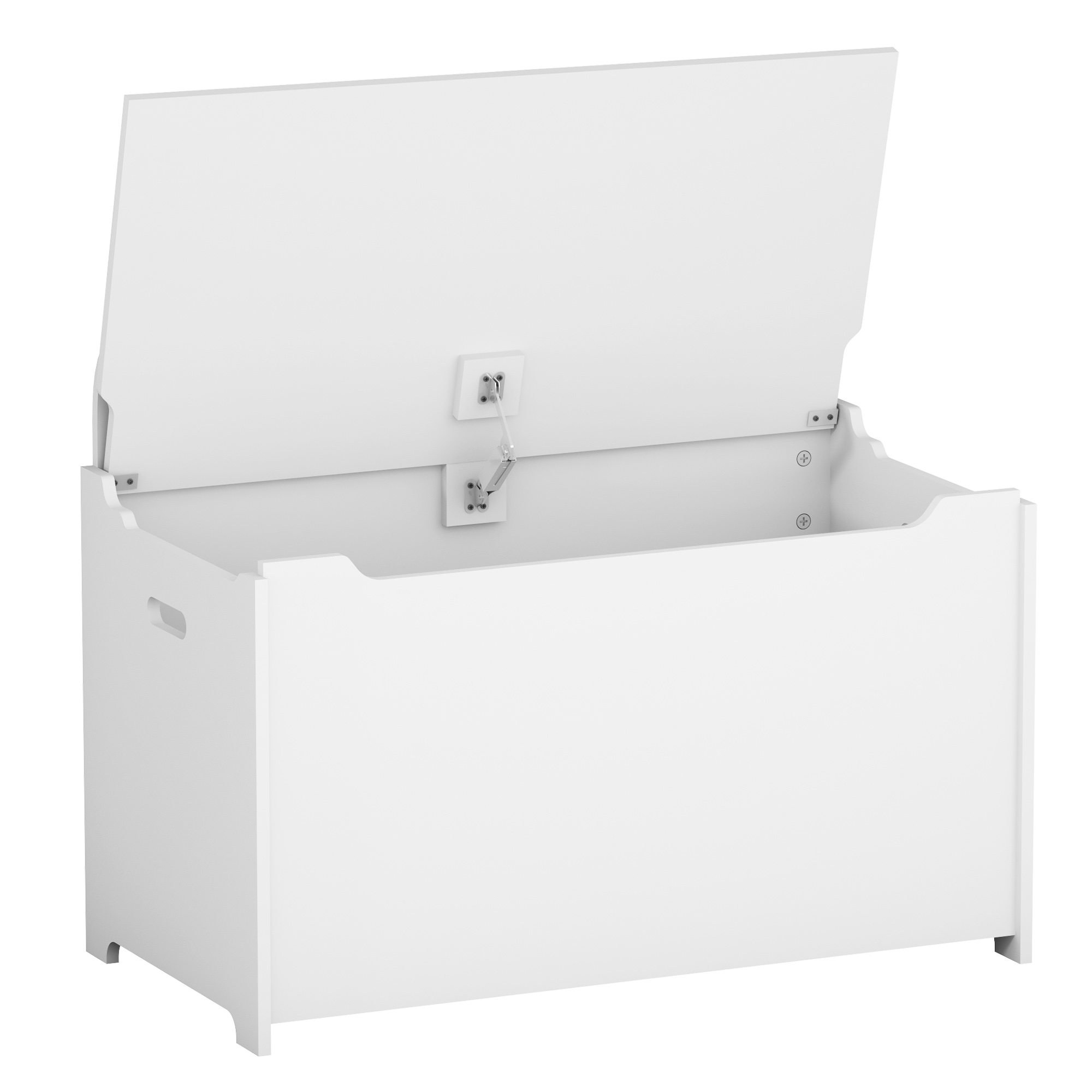 iRerts Kids Toy Box Storage Chest, Wood Toy Storage Organizer, Kids Toy Storage Bench with Hinges and Seating Bench, Toy Storage Box for Boys Girls, Entryway Storage Bench for Hallway, Bedroom, White