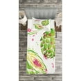 thumbnail image 3 of Ambesonne Artichoke Quilted Bedspread Set 2 Pcs, Watercolor Super Food, Twin Size, Fuchsia and Apple Green, 3 of 3